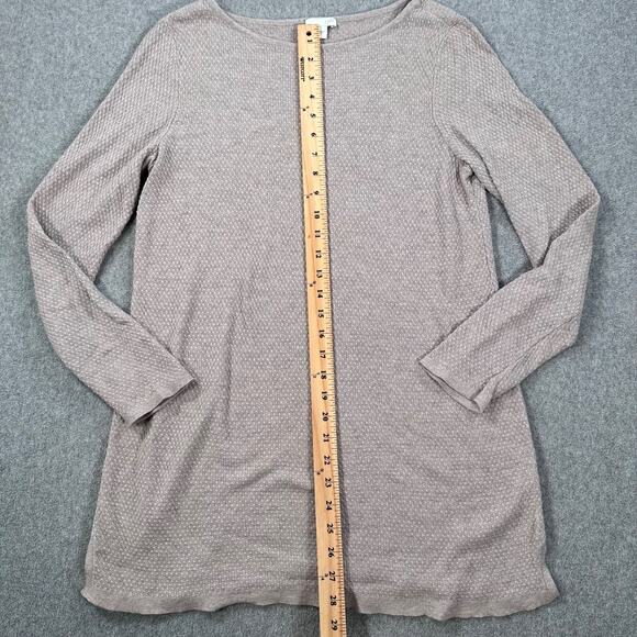 J. Jill Waffle Knit Tunic Sweater Tan Long Sleeve Women's Small Pullover Top - Picture 6 of 9